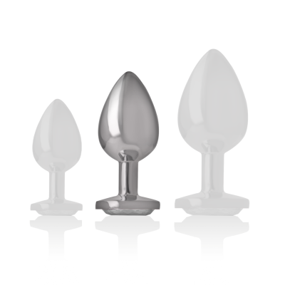 INTENSE PLUG ANAL METAL ALUMINIO CON CRISTAL PLATA TALLA M