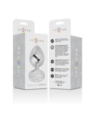 INTENSE PLUG ANAL METAL ALUMINIO CON CRISTAL PLATA TALLA M