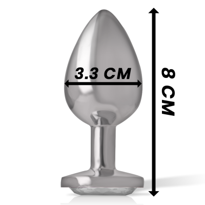 INTENSE PLUG ANAL METAL ALUMINIO CON CRISTAL PLATA TALLA M