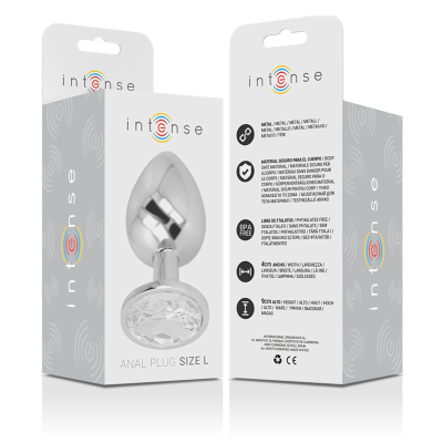 INTENSE PLUG ANAL METAL ALUMINIO CON CRISTAL PLATA TALLA L