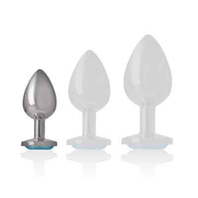 INTENSE PLUG ANAL METAL ALUMINIO CON CRISTAL AZUL TALLA S