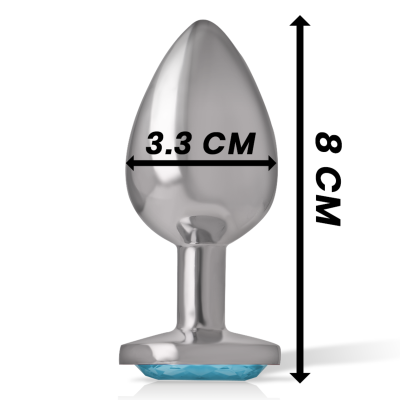 INTENSE PLUG ANAL METAL ALUMINIO CON CRISTAL AZUL TALLA M