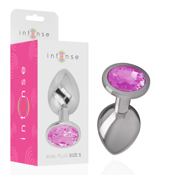 INTENSE PLUG ANAL METAL ALUMINIO CON CRISTAL ROSA TALLA S