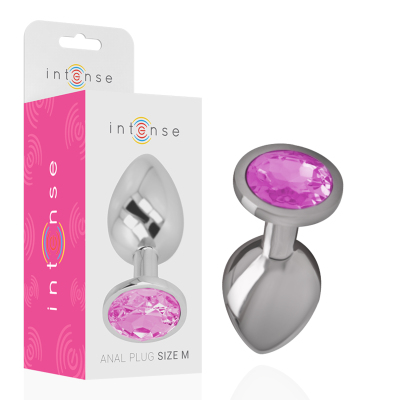 INTENSE PLUG ANAL METAL ALUMINIO CON CRISTAL ROSA TALLA M