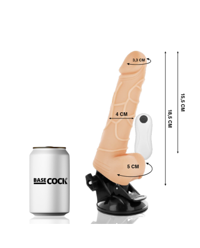 BASECOCK VIBRADOR REALISTICO CONTROL REMOTO NATURAL 185 CM O 4CM