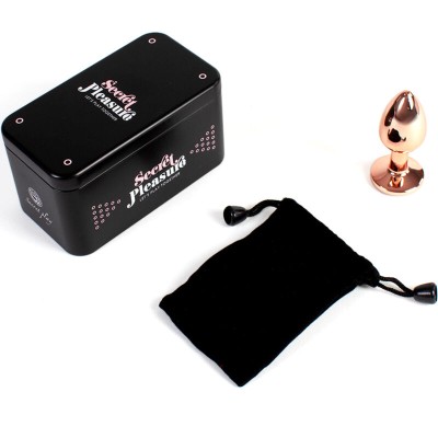 SECRETPLAY METAL BUTT PLUG ORO ROSA TALLA S 7 CM