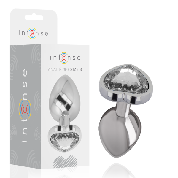 INTENSE PLUG ANAL METAL ALUMINIO CORAZON BLANCO TALLA S