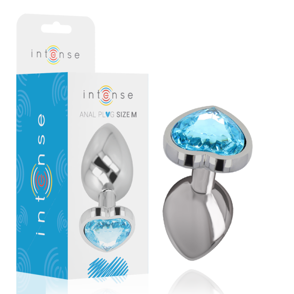 INTENSE PLUG ANAL METAL ALUMINIO CORAZON AZUL TALLA M