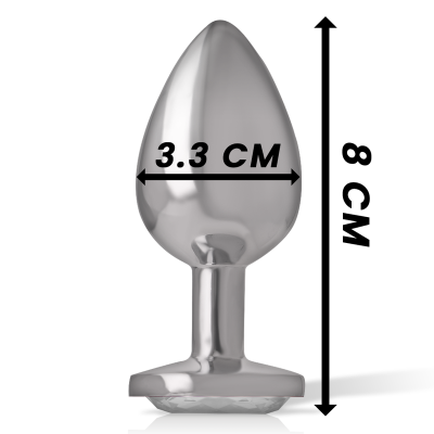 INTENSE PLUG ANAL METAL ALUMINIO CORAZON BLANCO TALLA M