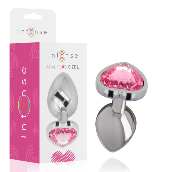 INTENSE PLUG ANAL METAL ALUMINIO CORAZON ROSA TALLA L