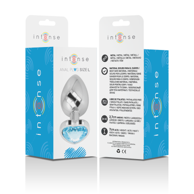 INTENSE PLUG ANAL METAL ALUMINIO CORAZON AZUL TALLA L