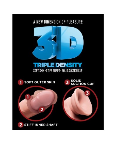 KING COCK DILDO TRIPLE DENSIDAD 19 CM