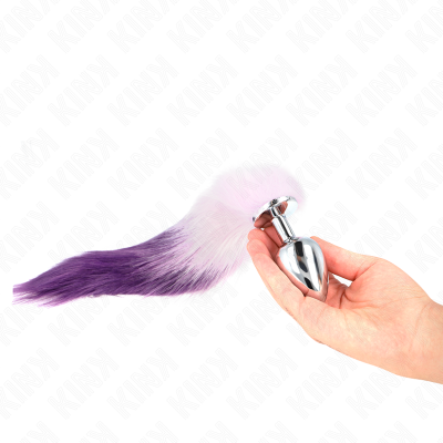 KINK PLUG ANAL TALLA L 10 X 4 CM CON COLA SINTETICA 40 CM VIOLETA