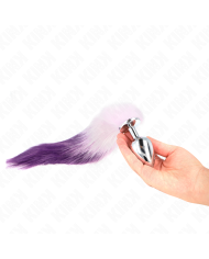 KINK PLUG ANAL TALLA L 10 X 4 CM CON COLA SINTETICA 40 CM VIOLETA