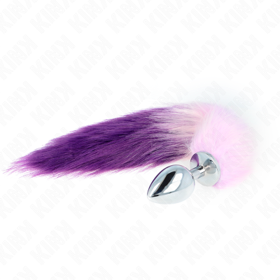 KINK PLUG ANAL TALLA L 10 X 4 CM CON COLA SINTETICA 40 CM VIOLETA
