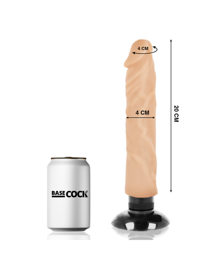 BASECOCK VIBRADOR REALISTICO 2 1 NATURAL 20 CM O 4 CM