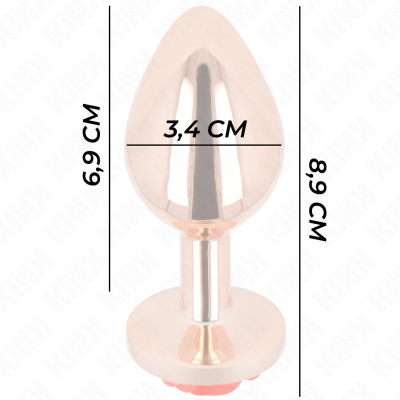 KINK PLUG ANAL ORO ROSADO ROSA ROJA M