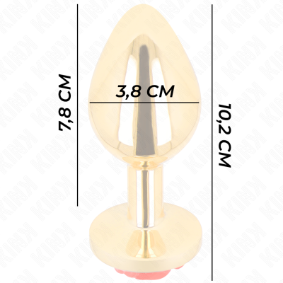KINK PLUG ANAL DORADO ROSA ROJA TALLA L