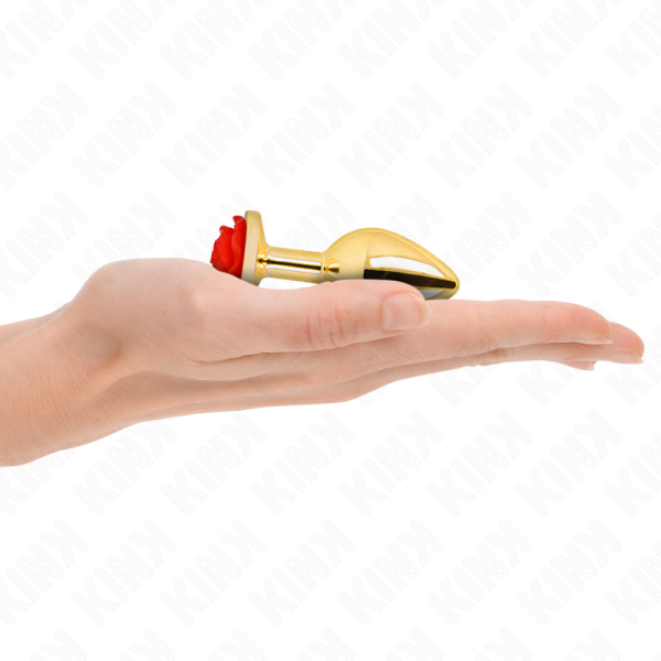KINK PLUG ANAL DORADO ROSA ROJA TALLA S