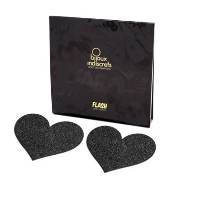 BIJOUX INDISCRETS PEZONERAS FLASH CORAZON NEGRO