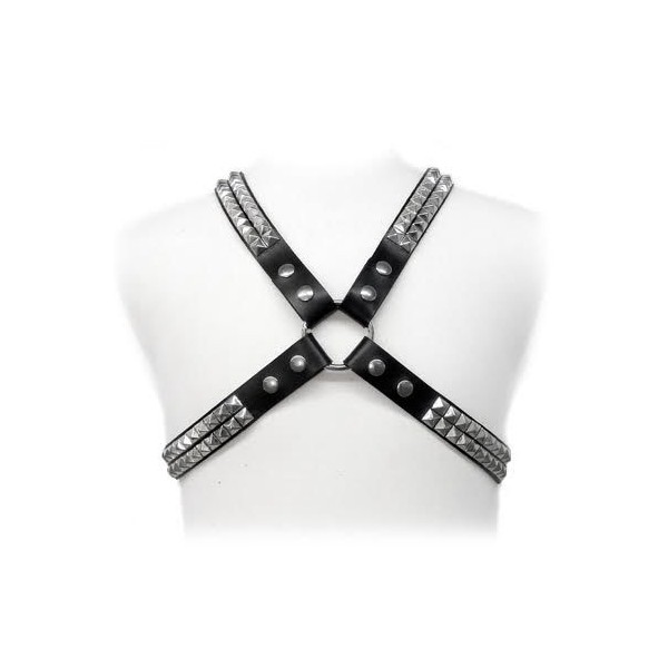 LEATHER BODY PYRAMID STUD HARNESS
