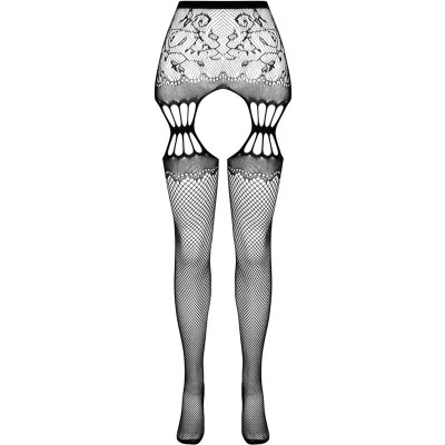 PASSION S027 MEDIAS CON LIGUERO NEGRO TALLA UNICA
