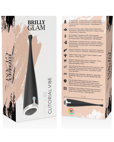 BRILLY GLAM SPOT VIBE VIBRADOR CLITORIAL ORGASMICO SILICONA NEGRO BRILLY GLAM SPOT VIBE VIBRADOR CLITORIAL ORGASMICO SILICONA NEGRO