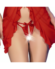 CHILIROSE CR 4696 BABYDOLL TANGA CROTCHLESS ROJO S M