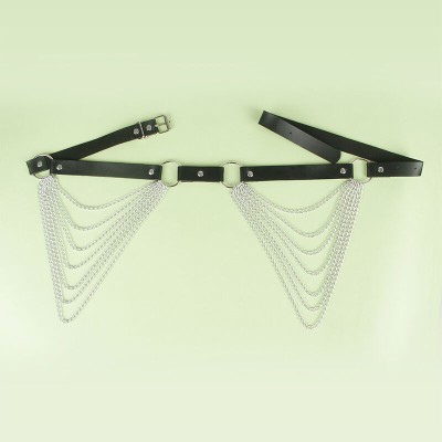 SUBBLIME CINTURON DE CADENAS CUERO NEGRO TALLA UNICA
