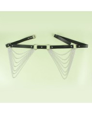 SUBBLIME CINTURON DE CADENAS CUERO NEGRO TALLA UNICA