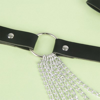 SUBBLIME CINTURON DE CADENAS CUERO NEGRO TALLA UNICA