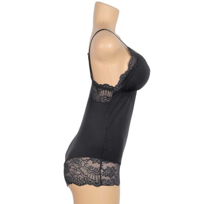 SUBBLIME TEDDY DETALLE ENCAJE FLORAL NEGRO S M