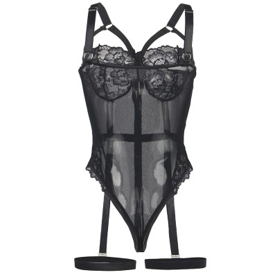 SUBBLIME TEDDY CON LIGUERO DETALLE TIRAS PECHO NEGRO S M