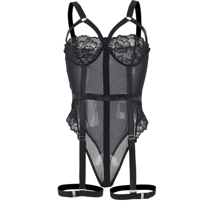 SUBBLIME TEDDY CON LIGUERO DETALLE TIRAS PECHO NEGRO S M