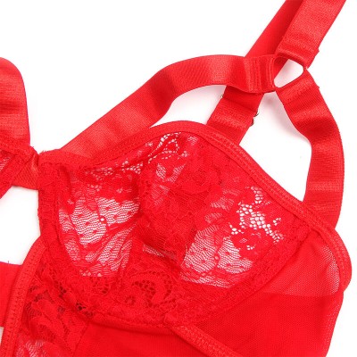 SUBBLIME TEDDY CON LIGA DETALLE ENCAJE Y TIRAS ROJO S M