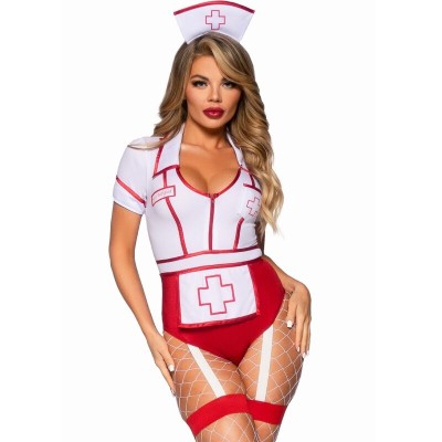 LEG AVENUE DISFRAZ ENFERMERA SEXY ROJO BLANCO M
