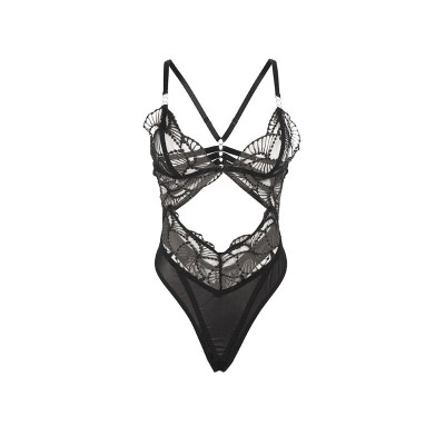 SUBBLIME 955229 BODY TRANSPARENTE CON ENCAJE HUECO NEGRO L XL