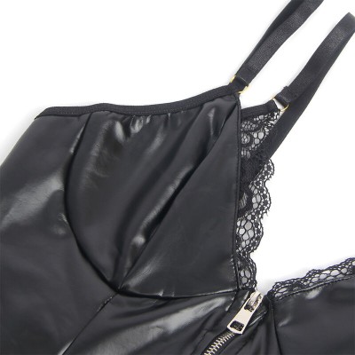 SUBBLIME 955458 BODY CON CREMALLERA DE CUERO NEGRO S M