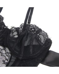 SUBBLIME 955496 BODY DE ENCAJE CON LAZOS Y LIGAS NEGRO S M