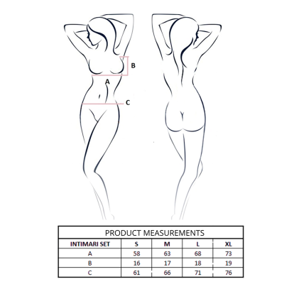 PASSION INTIMARI SET SUJETADOR BRAGAS NEGRO L XL
