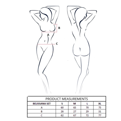 PASSION BELISSANA SET SUJETADOR TANGA AZUL S M