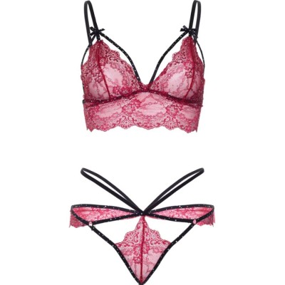 LEG AVENUE 81623 SET SUJETADOR TANGA BURDEOS TALLA S