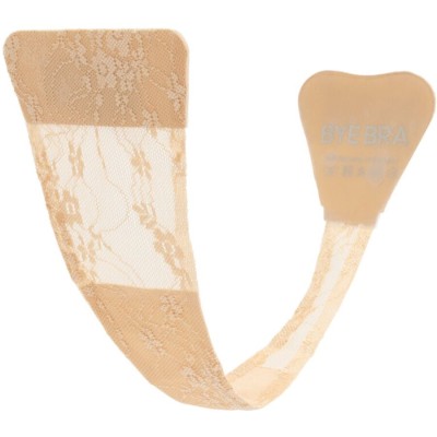 BYE BRA TANGA ADHESIVO ENCAJE BEIGE TALLA UNICA