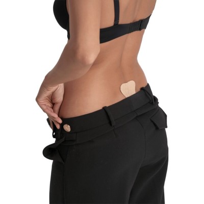 BYE BRA TANGA ADHESIVO ENCAJE BEIGE TALLA UNICA