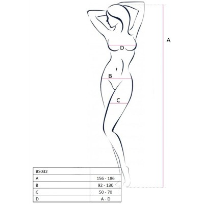 PASSION WOMAN BS032 BODYSTOCKING ROJO TALLA UNICA