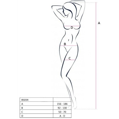 PASSION WOMAN BS034 BODYSTOCKING NEGRO TALLA UNICA