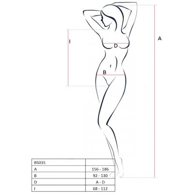 PASSION WOMAN BS035 BODYSTOCKING BLANCO TALLA UNICA