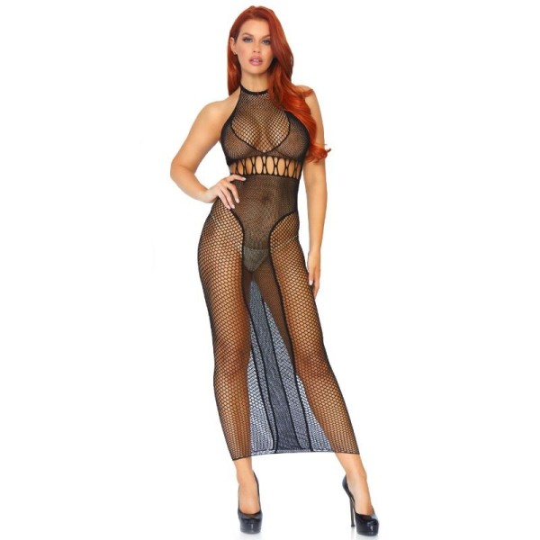 LEG AVENUE VESTIDO EN RED CON ESPALDA DESCUBIERTA TU
