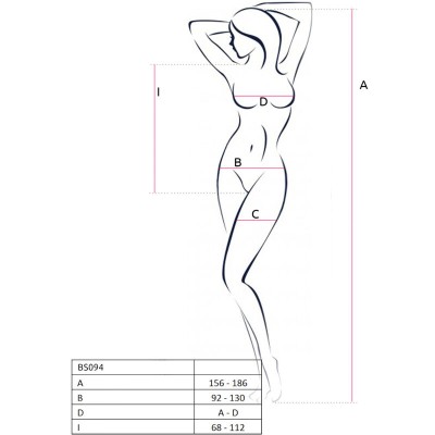 PASSION BS094 BODYSTOCKING NEGRO TALLA UNICA