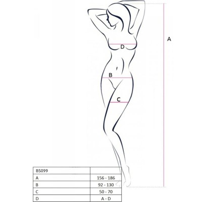 PASSION BS099 BODYSTOCKING NEGRO TALLA UNICA